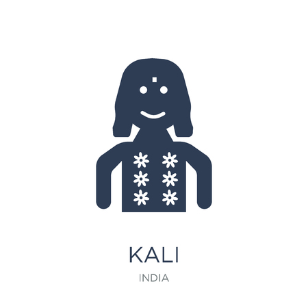 Kali icon. Trendy flat vector Kali icon on white background from india collection, vector illustration can be use for web and mobile, eps10のイラスト素材