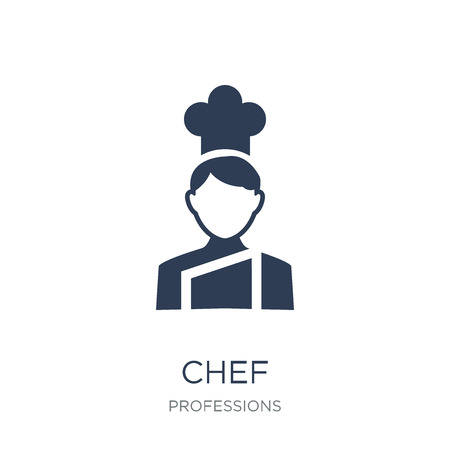 Chef icon. Trendy flat vector Chef icon on white background from Professions collection, vector illustration can be use for web and mobile, eps10のイラスト素材