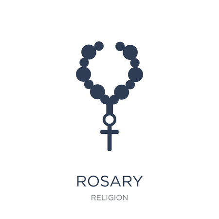 Rosary icon. Trendy flat vector Rosary icon on white background from Religion collection, vector illustration can be use for web and mobile, eps10のイラスト素材