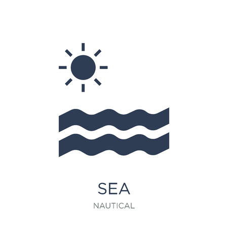 Sea icon. Trendy flat vector Sea icon on white background from Nautical collection, vector illustration can be use for web and mobile, eps10のイラスト素材