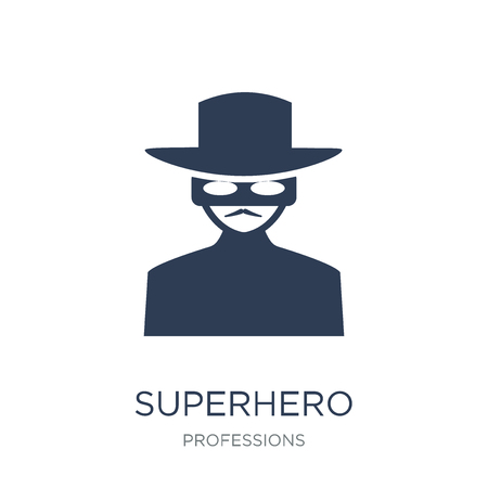 Superhero icon. Trendy flat vector Superhero icon on white background from Professions collection, vector illustration can be use for web and mobile, eps10のイラスト素材