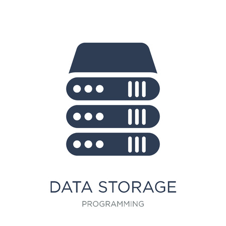 Data storage icon. Trendy flat vector Data storage icon on white background from Programming collection, vector illustration can be use for web and mobileのイラスト素材