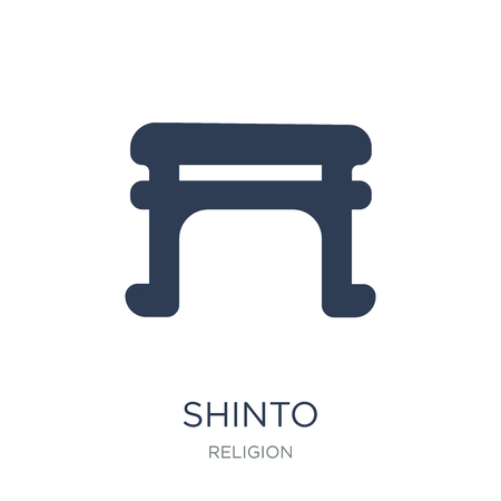Shinto icon. Trendy flat vector Shinto icon on white background from Religion collection, vector illustration can be use for web and mobile, eps10のイラスト素材