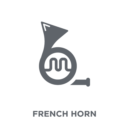 French horn icon. French horn design concept from Music collection. Simple element vector illustration on white background.のイラスト素材