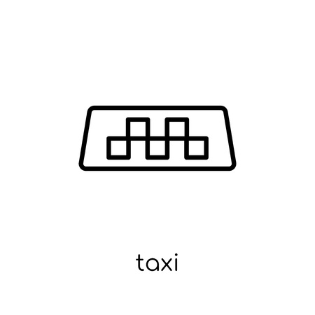 Taxi sign icon. Trendy modern flat linear vector Taxi sign icon on white background from thin line traffic sign collection, editable outline stroke vector illustrationのイラスト素材