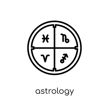 astrology icon. Trendy modern flat linear vector astrology icon on white background from thin line Astronomy collection, outline vector illustrationのイラスト素材