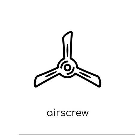airscrew icon. Trendy modern flat linear vector airscrew icon on white background from thin line Astronomy collection, outline vector illustrationのイラスト素材