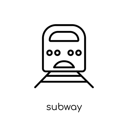 subway icon. Trendy modern flat linear vector subway icon on white background from thin line collection, outline vector illustrationのイラスト素材