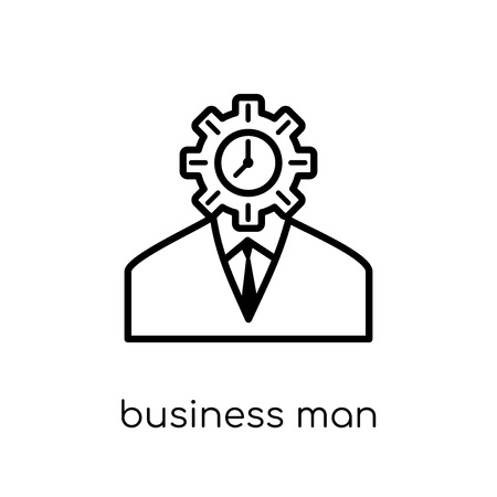 Business man icon. Trendy modern flat linear vector Business man icon on white background from thin line Luxury collection, editable outline stroke vector illustrationのイラスト素材