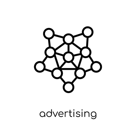 advertising networks icon. Trendy modern flat linear vector advertising networks icon on white background from thin line general collection, editable outline stroke vector illustrationのイラスト素材