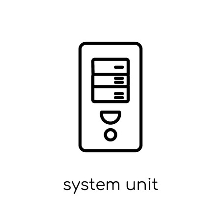 System Unit icon. Trendy modern flat linear vector System Unit icon on white background from thin line hardware collection, editable outline stroke vector illustrationのイラスト素材