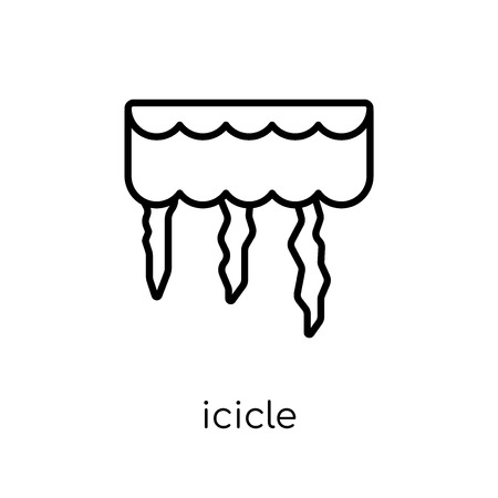 icicle icon. Trendy modern flat linear vector icicle icon on white background from thin line collection, outline vector illustrationのイラスト素材