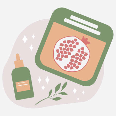 Set Of Scin Care Beauty Products Isolated Vector Illustration In Flat Styleのイラスト素材