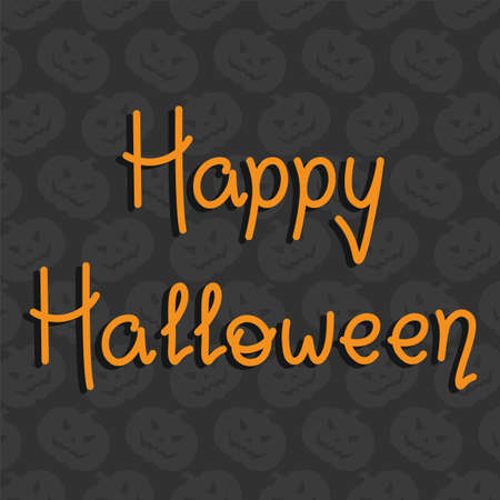 Happy Halloween Lettering For Celebration Decoration Design Vector Illustration In Flat Styleのイラスト素材