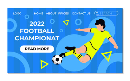 Landing For Sport Football Page Marketing Concept Vector Illustration In Flat Styleのイラスト素材