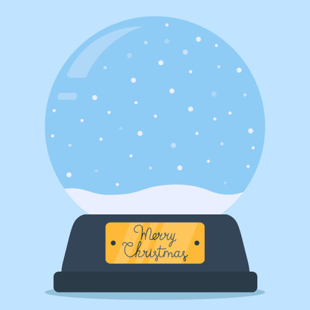 Template Of Snow Globe For Merry Christmas Decoration Vector Illustration In Flat Styleのイラスト素材