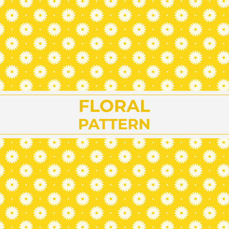 Yellow Floral Pattern. Decoration, Package, Background Summer, Spring Concept. Vector Illustrationのイラスト素材