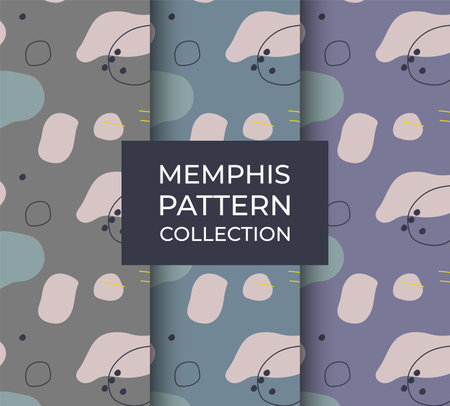 Memphis Patterns In Contemporary Style. Vectorのイラスト素材
