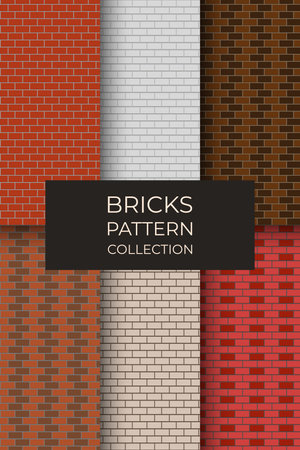 Collection Of Bricks Pattern For Vector Designのイラスト素材