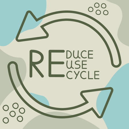 Reuse Reduce Recycle On Trendy Background. Vectorのイラスト素材