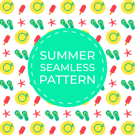Summer Vibrant Pattern For Background, Package, Textile. Vector Illustration In Flat Styleのイラスト素材