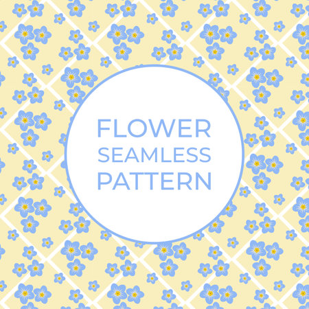 Flower Forget-Me-Not Blue Pattern. Vector Illustration In Flat Styleのイラスト素材