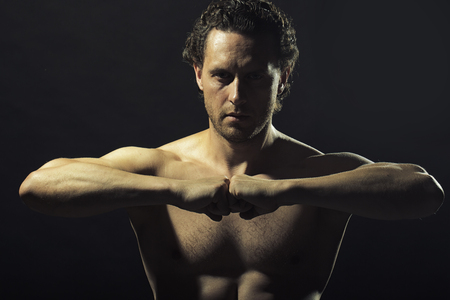 handsome muscular manの写真素材