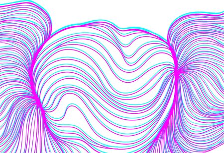 Vector illustration drawn of many abstract lines of violet lilac purple or blue colors on white backgroundのイラスト素材