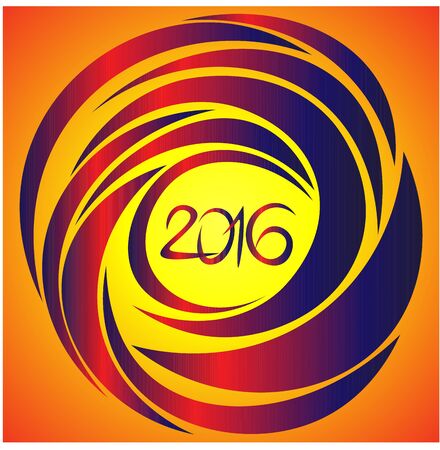 Art creative colorful new year winter holiday wallpaper vector illustration greeting card of christmas bright colorful number with flower figures on orange backgroundのイラスト素材