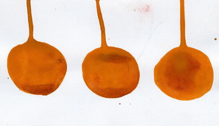 Decorative aquarelle hand drawn ornamental set of three abstract red cherries on white background illustration textileの写真素材