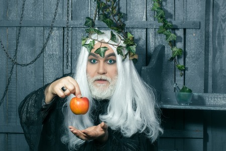 Zeus god or jupiter with apple. Mythology, ancient Greece, magicの写真素材