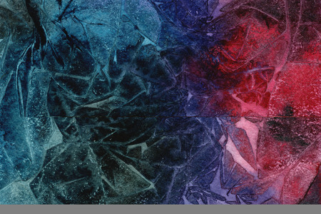 Art design seamless dark green blue red hues hand drawn watercolor grunge wrinkled paper texture with creasesの写真素材