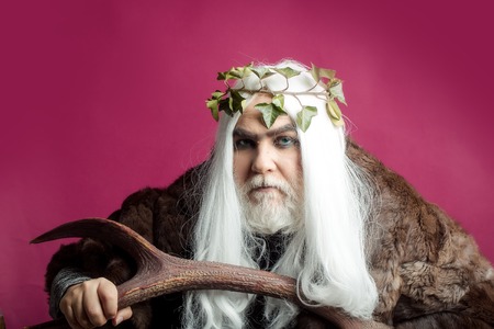 Zeus god or jupiter with vine crown. Mythology, ancient Greeceの写真素材