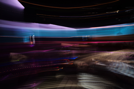 Nightlife and technology, party and celebration, neon light and abstract background, speed and motion, clubber lifestyleの写真素材