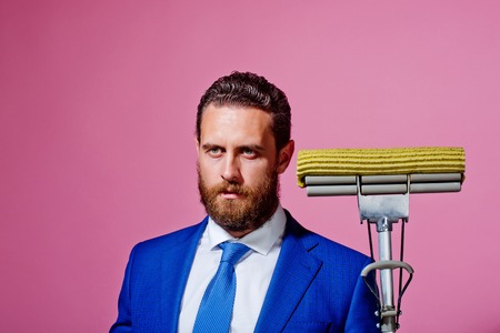 pure business, services, business vision, cleaning and washing, job search, presentation and success, bankruptcy and unemployment, housekeeping and household, manの写真素材