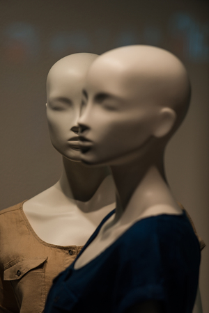 mannequin people, fashion woman on grey background, business and marketing, design and shoppingの写真素材