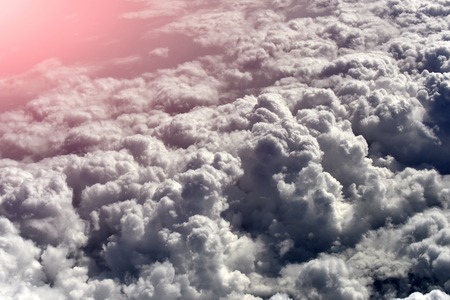 sunrise with white clouds in sky beautiful view from airplane window, cloudscape background, freedom...