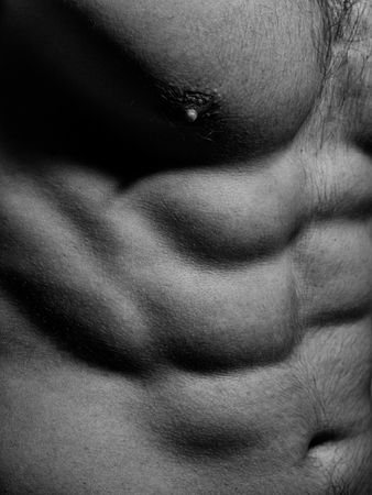 Beauty and health, sports. Muscular torso of young man