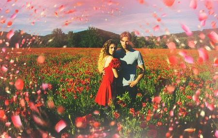 Couple having fun outdoors. Couple in loveの写真素材