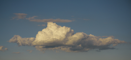 Sky with clouds on blue background. Air, atmosphere, ozone. Cloudscape, weather, climate. Nature,...