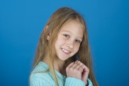 beautiful little girl with happy face, childhoodの写真素材