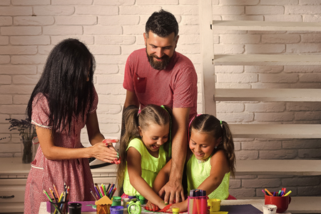 Arts and handprint paintingの写真素材