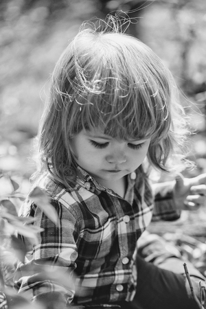 Small boy outdoorの写真素材