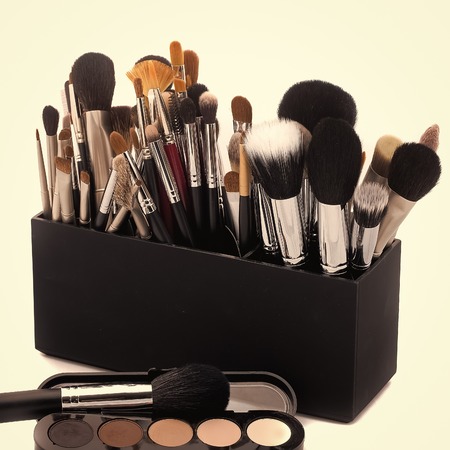 Brushes and paletteの写真素材