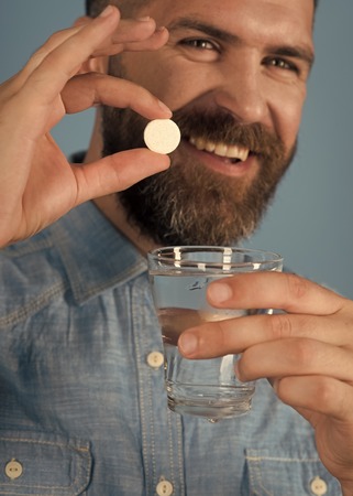 Mens heals body care. Treatment, hypnotic tablet.の写真素材