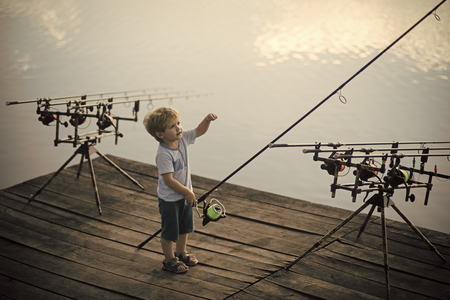 Fishing fish concept. Childhood.の写真素材