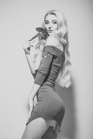 fashion style. hairdresser and cosmetics.の写真素材