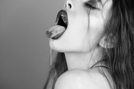 Beauty fashion portrait. woman with fashion glitter makeup for glamour partyの写真素材