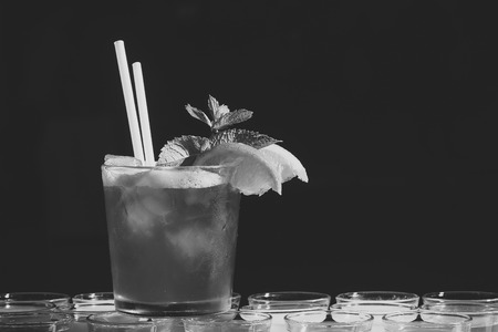 cocktail with mint. Red cold cocktailの写真素材