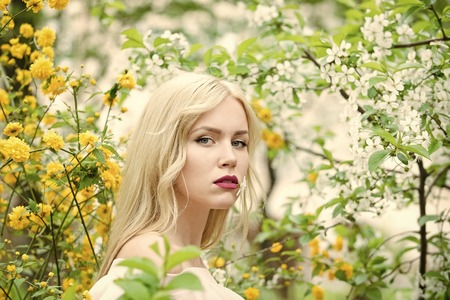 Beauty fashion portrait. Spring, nature and environment.